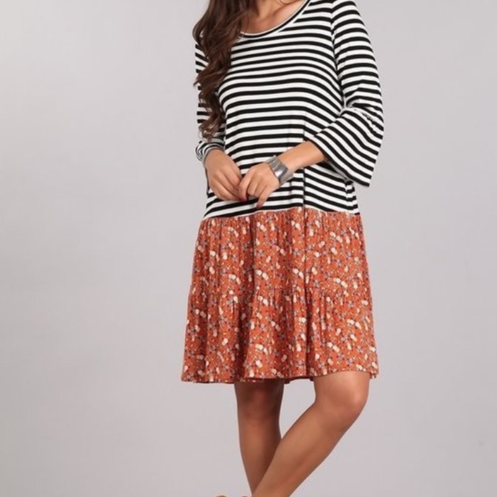 Tiered Rust Dress